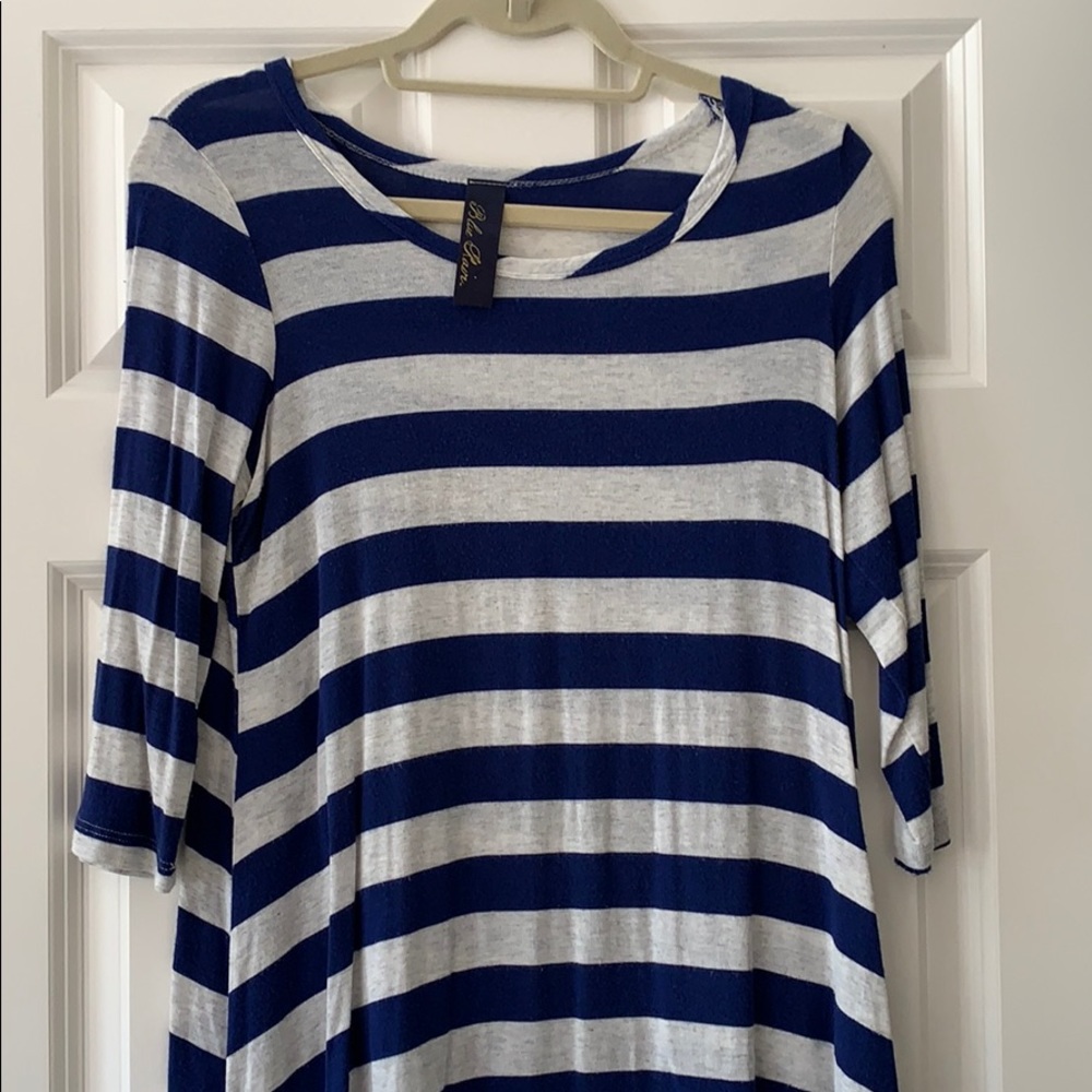 Blue Rain Blue & Grey Striped Shirt